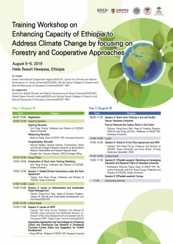 Training Workshop on Enhancing Capacity of Ethiopia to Address Climate Change by Focusing on Forestry and Cooperative Approaches